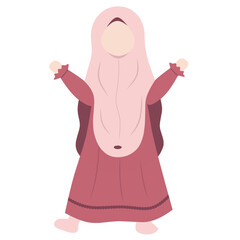Little Girl Muslim Illustration