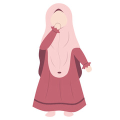 Little Girl Muslim Illustration