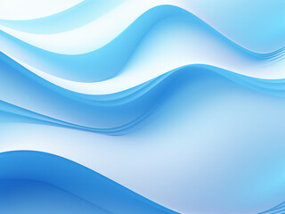 Obraz premium Geometric waves flowing gracefully on a blue canvas. AI Generation.