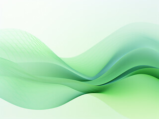Fototapeta premium Geometric waves creating a vivid green background. AI Generation.
