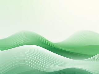 Geometric patterns forming waves on a green background. AI Generation.