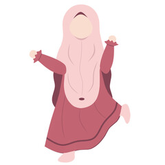 Little Girl Muslim Illustration