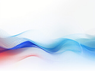 Beautiful illustration of white background with geometric waves. AI Generation.
