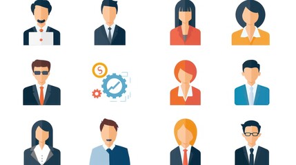 Businessman hold circle of network structure HR - Human resources. Business leadership concept. Management and recruitment. Social network. Different people.