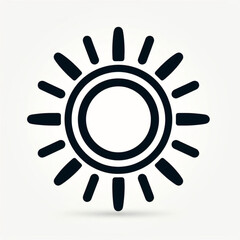 Icono negro de un sol en fondo blanco.