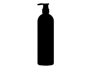 Lotion bottle silhouette vector art white background