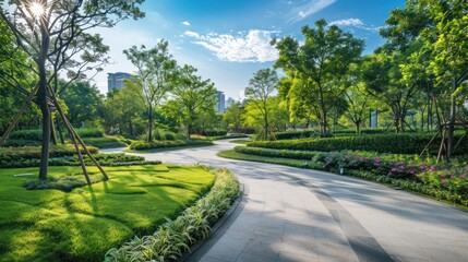 landscape architecture photo with blur sky