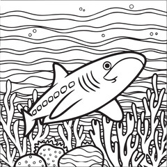 Whale Shark coloring pages. Whale Shark outline