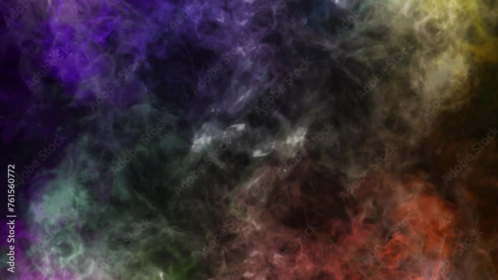 Wall mural rainbow smoke battleground background 4k loop features an abstract field of smoke rising and falling