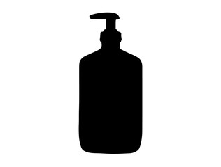 Lotion bottle silhouette vector art white background