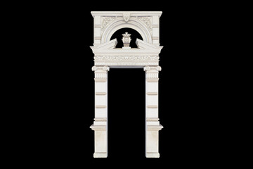 Details, elements of buildings classical architecture. Isolated on a black. Templates for art, design. - 761561311