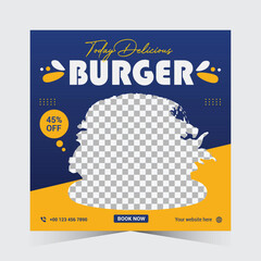 Obraz premium Restaurant Fast Food Social Media Instagram Post Template