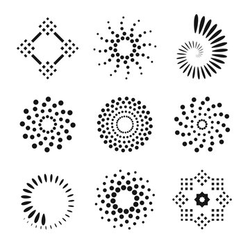 Design Elements Set. Abstract Dots Icons.