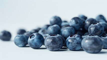 Fresh blueberries isolated on white, macro
