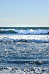 waves on the beach of the pacific ocean