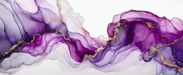 Foto op Canvas Fond abstrait, aquarelle violette. Fond d'écran vague © Iwona