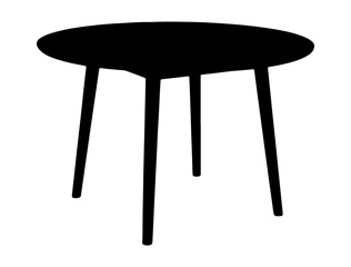 Table silhouette vector art white background