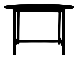 Table silhouette vector art white background