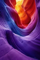 Foto op Plexiglas Surreal colorful landscape inspired by Grand Canyon. Rock texture, rock formations. Abstract colorful background image. Created with Generative AI technology © Artem