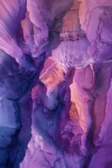 Gardinen Surreal colorful landscape inspired by Grand Canyon. Rock texture, rock formations. Abstract colorful background image. Created with Generative AI technology © Artem