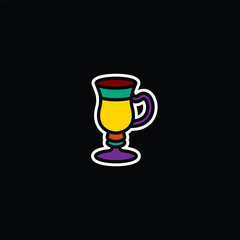 Original vector illustration. The icon of a glass on a stem with a handle.