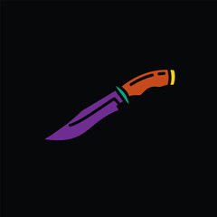 Original vector illustration. Contour icon of a camping knife.