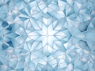 Blue Kaleidoscopic Image Artwork. AI Generation.