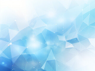 Polygonal wonders in blue. AI Generation.