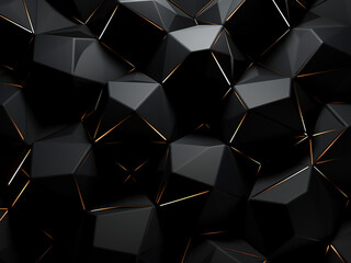 Geometric shapes on a dark background. AI Generation.