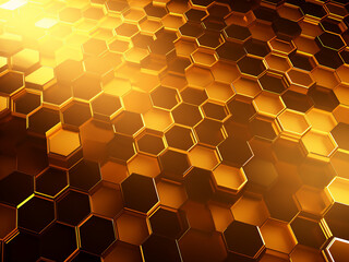 Elegant geometric forms on a gold background. AI Generation.