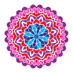 Creative Colourful Line Art Mandala Design.