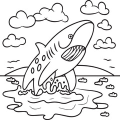 Whale Shark coloring pages. Whale Shark outline for coloring book