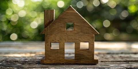 Obraz na płótnie Canvas An image of wood house model concept real estate