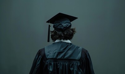 Back profile of a college or high school graduate - obrazy, fototapety, plakaty