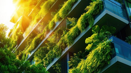 An image of sustainable architecture with green plant