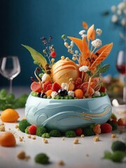 fruit salad. molecular cuisine. - 761571964