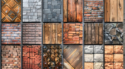 Textured Walls, Variety of brick and wooden patterns, Background Concepts