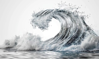 Dynamic wave of clear water flowing gracefully