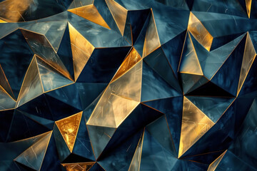 Abstract Geometry, Golden and dark polygonal shapes, Modern Design