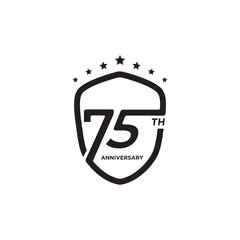 75th year celebration anniversary logo design
