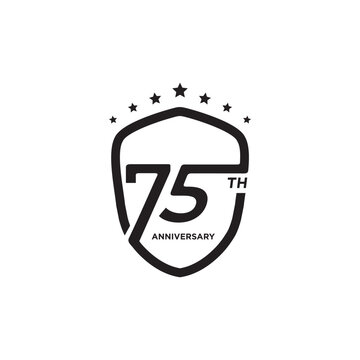 75th year celebration anniversary logo design