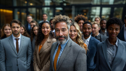 Group of business people, successful team, professional men and women smiling  - obrazy, fototapety, plakaty