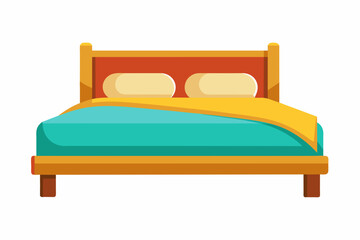 Serenity bed, flat style, Isolated on white background Vector illustration 