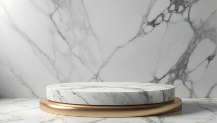 Abstract Podium with Swirling Marble Textures for promote Cosmetic Concept