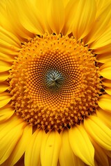 detailed close-up of the center of a sunflower