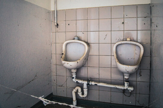 Toilet in the Bathroom - Verlassener Ort - Beatiful Decay - Verlassener Ort - Urbex / Urbexing - Lost Place - Artwork - Creepy - High quality photo	