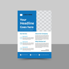Corporate modern business flyer template design. abstract flyer  design, vector illustration template in A4 size.