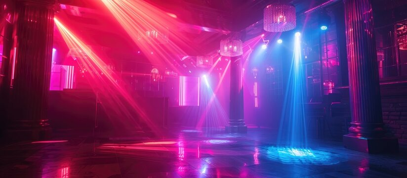 Colorful Nightclub Lights Radiating Vibrant Atmosphere