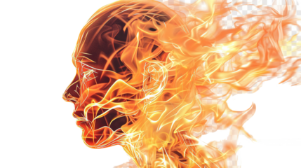 flame in the shape of a person transparent background
