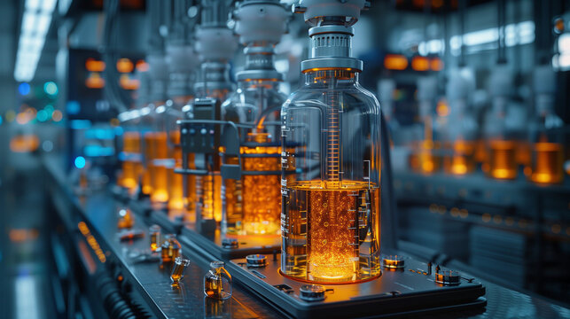 Bioreactor Equipment in Laboratory Setting. Generative AI.